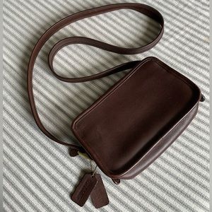 Coach brown leather crossbody bag